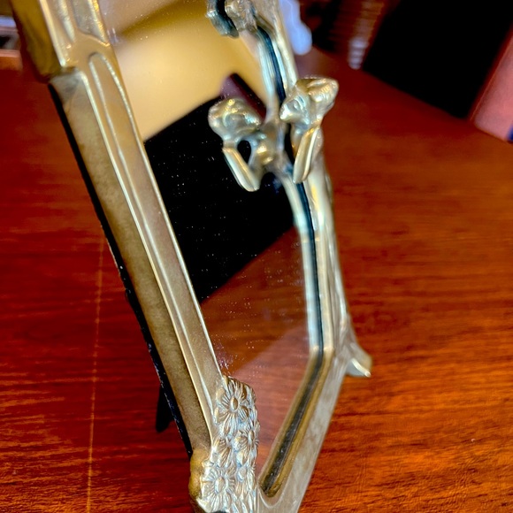 Vintage Lady By the Lake Brass Standing Mirror - Picture 2 of 6